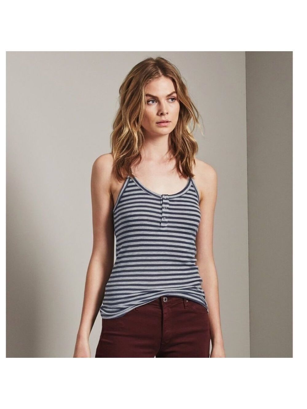 NEW AG The Roma striped Ribbed tank Top